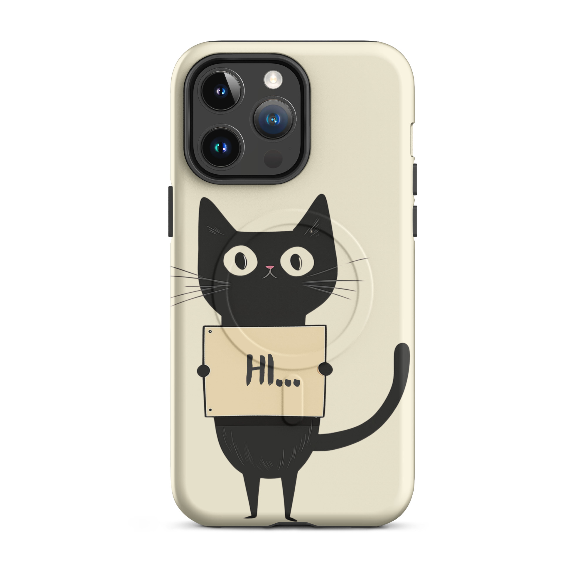 Black Cat Holding a Paper - Tough iPhone Case - Image 5