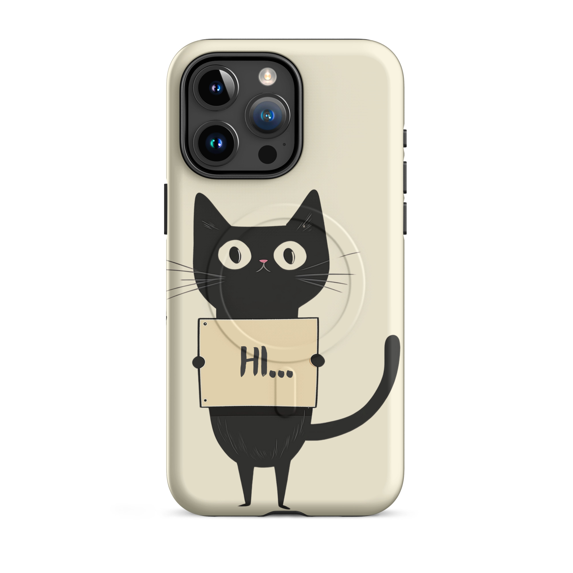 Black Cat Holding a Paper - Tough iPhone Case - Image 9