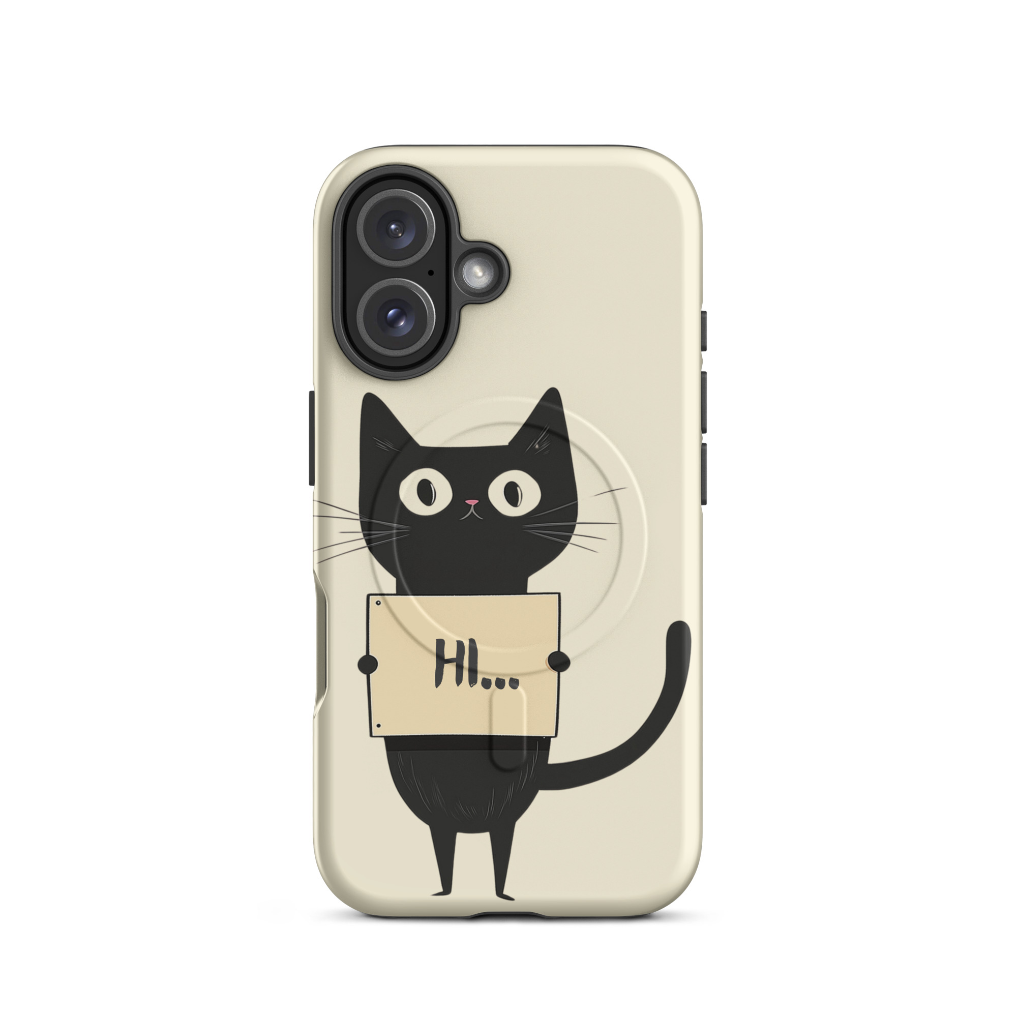 Black Cat Holding a Paper - Tough iPhone Case - Image 10