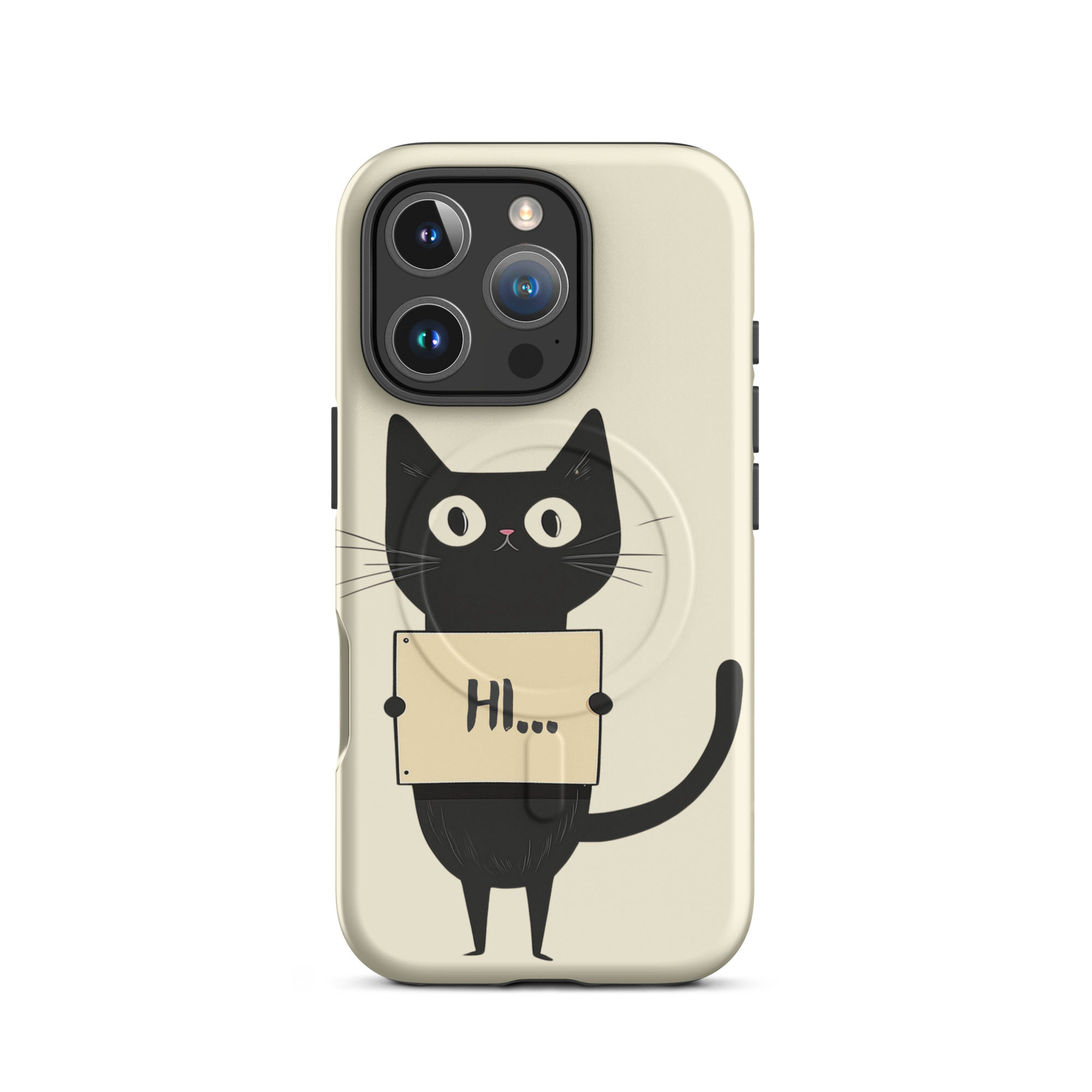 Black Cat Holding a Paper - Tough iPhone Case - Image 12