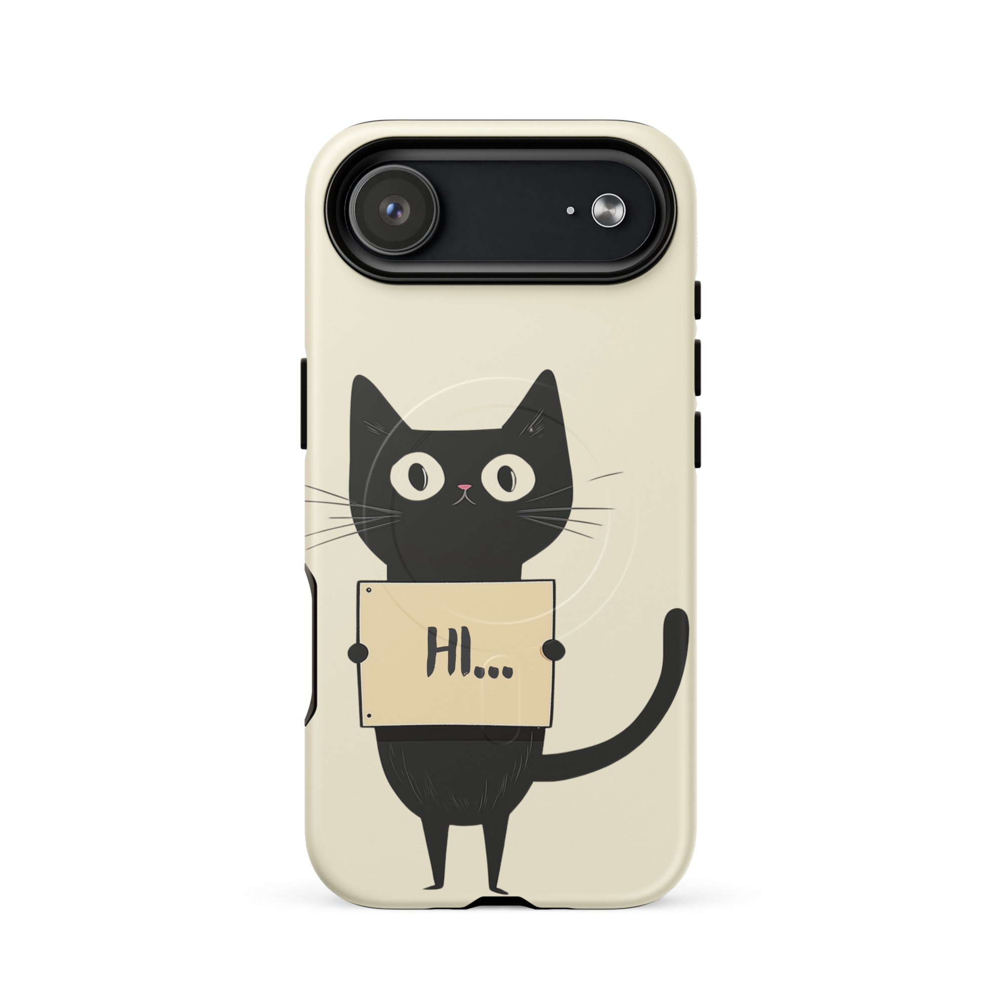 Black Cat Holding a Paper - Tough iPhone Case - Image 15