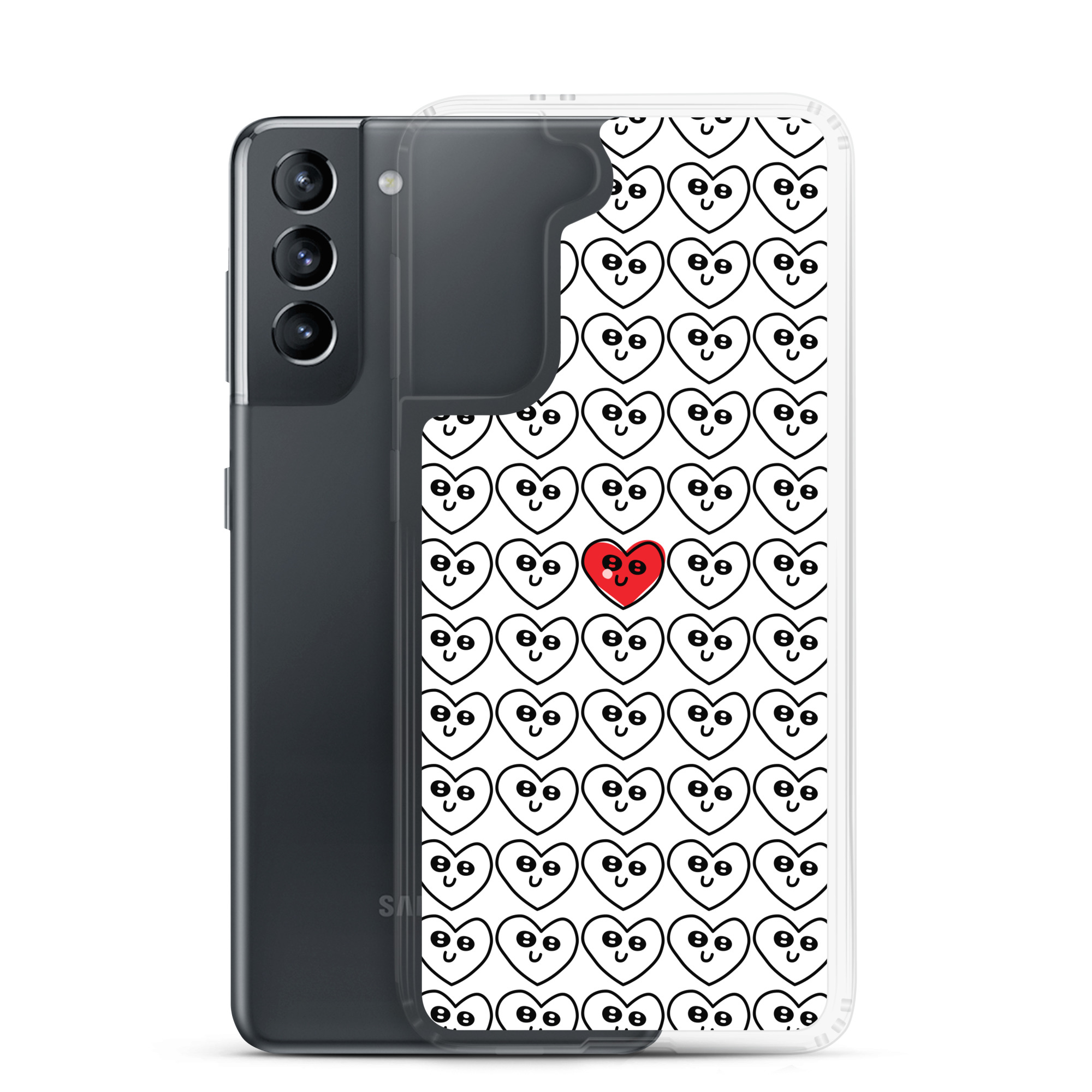 Single Red Heart - Clear Galaxy Case - Image 13