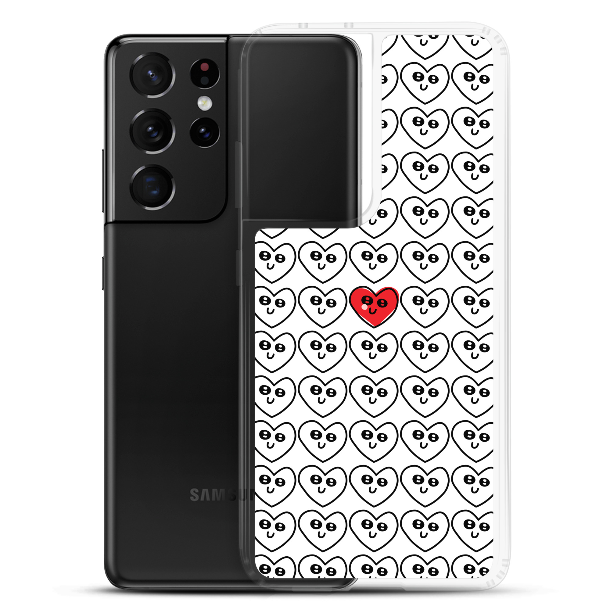 Single Red Heart - Clear Galaxy Case - Image 11