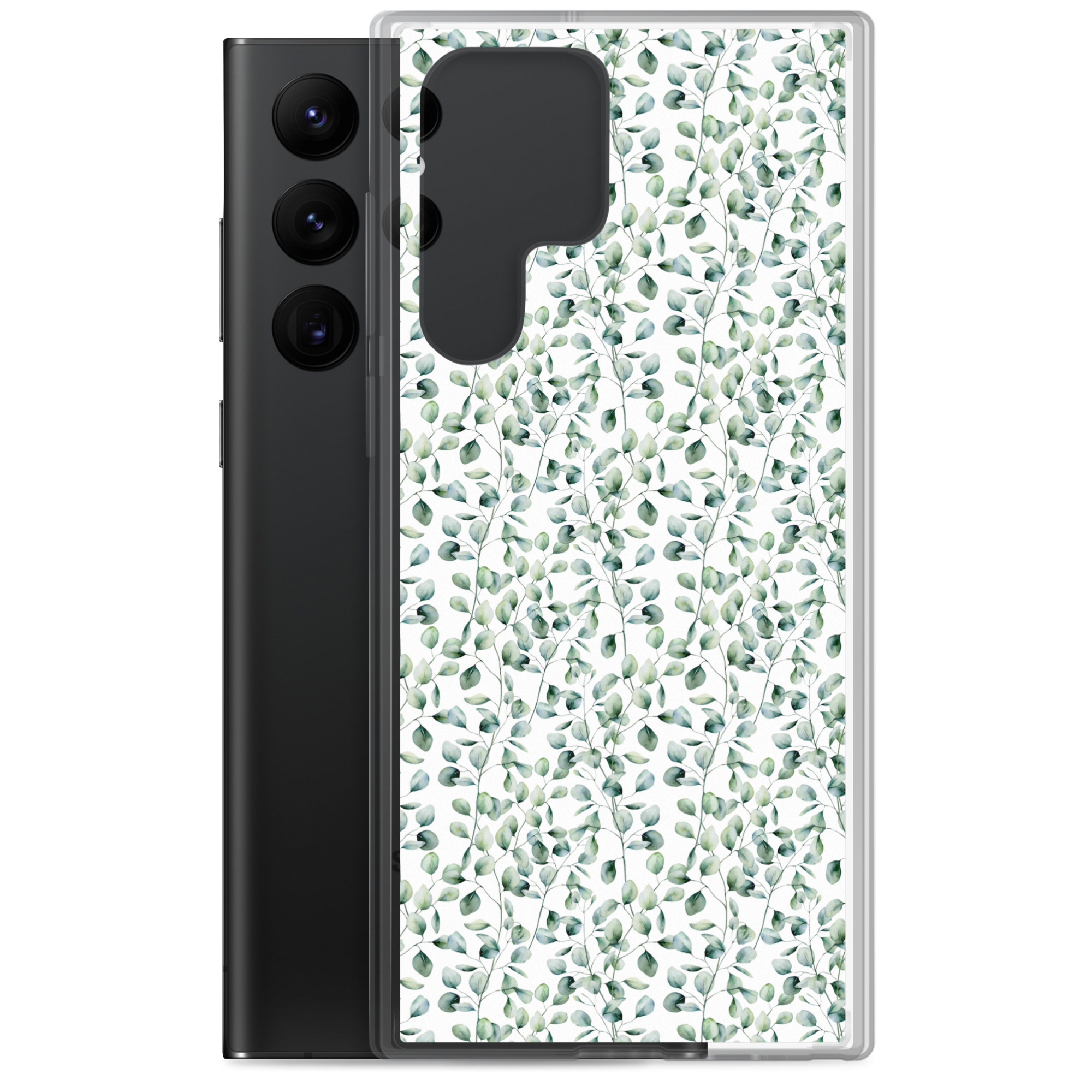 Thin Branch and Green Leaves - Clear Galaxy Case - Image 17