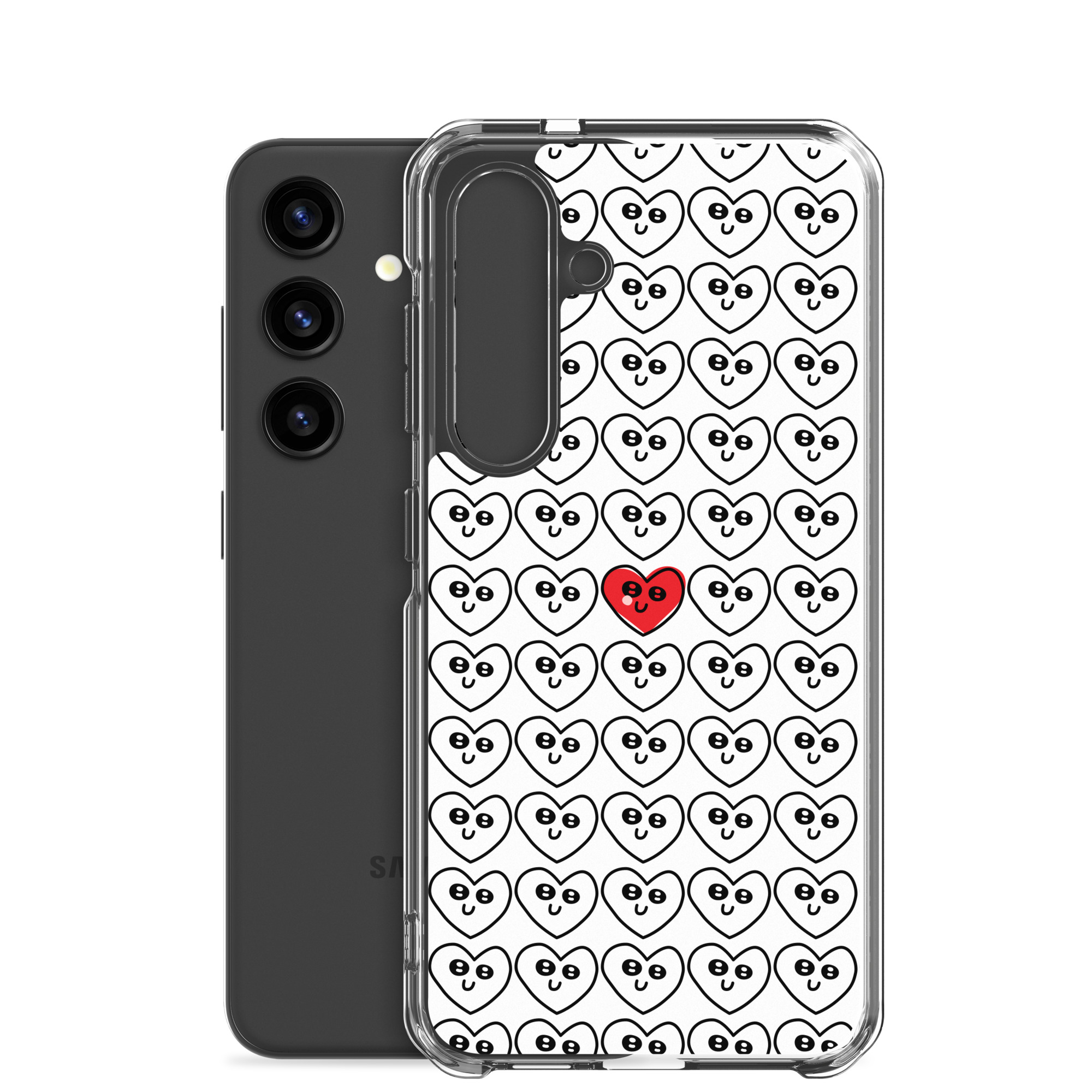 Single Red Heart - Clear Galaxy Case - Image 36