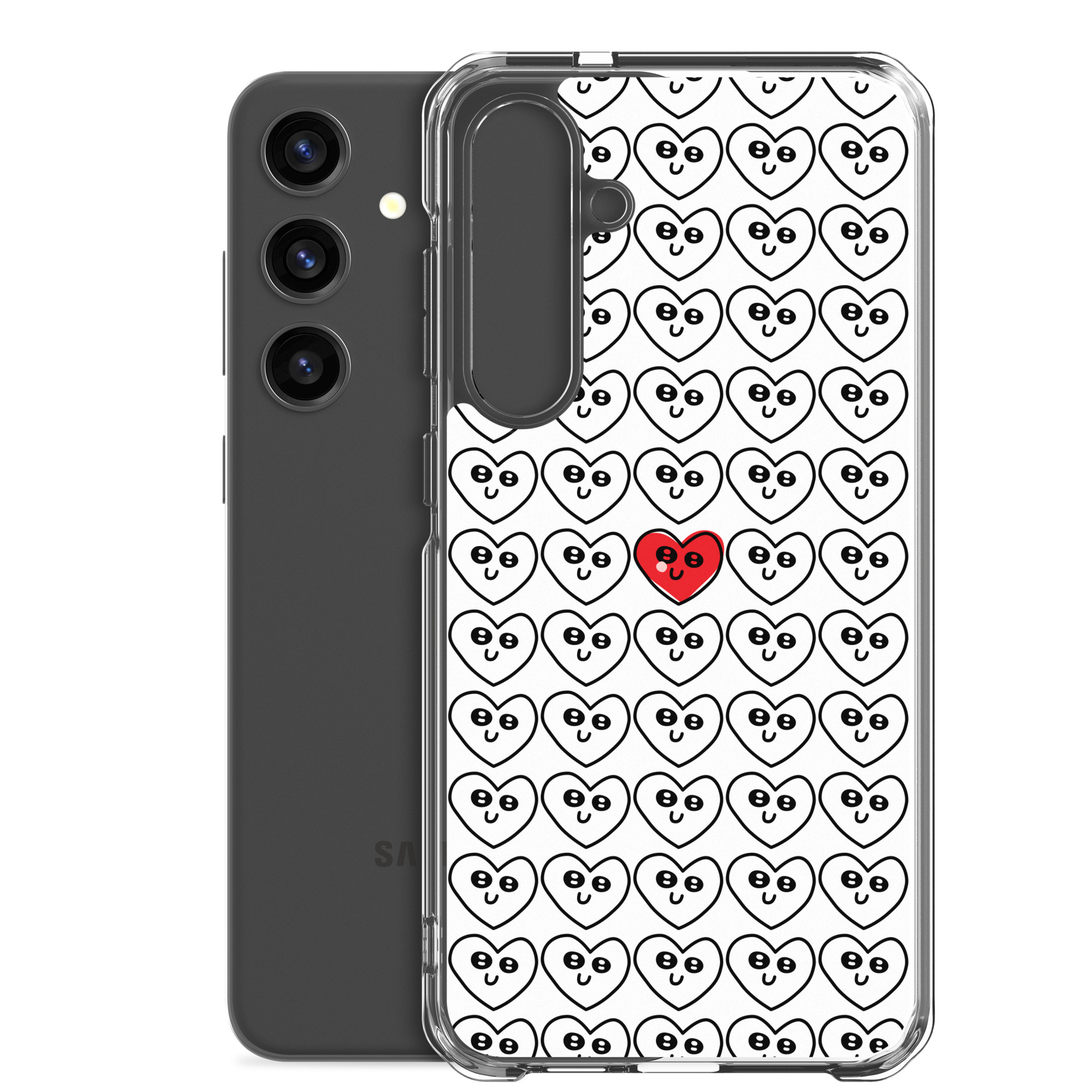 Single Red Heart - Clear Galaxy Case - Image 33