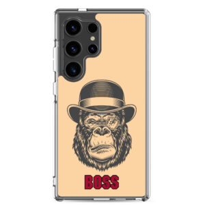 "BOSS" + Capped Monkey - Clear Galaxy Case