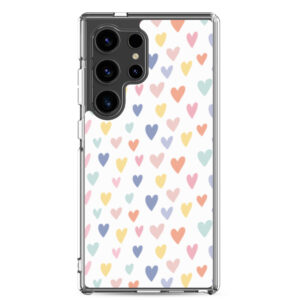 Colorful Little Hearts - Clear Galaxy Case