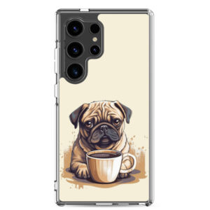 Pug Dog + Coffee - Clear Galaxy Case