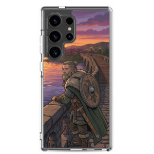 A Viking Soldier by The Lakeside - Clear Galaxy Case
