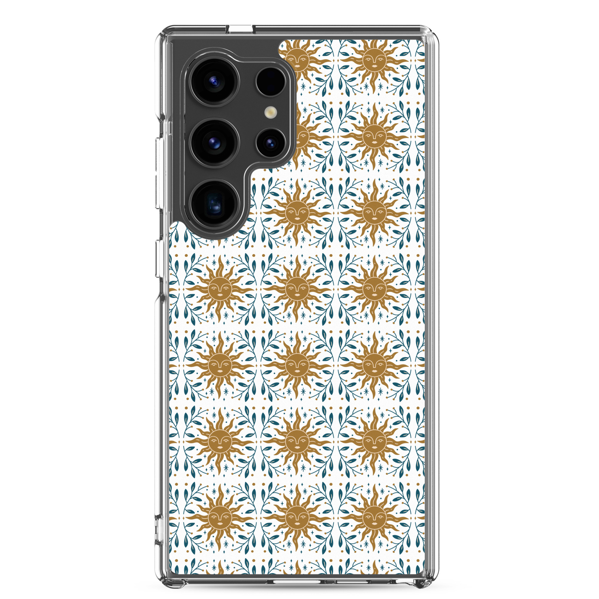 Sun Surrounded by Branches - Clear Galaxy Case