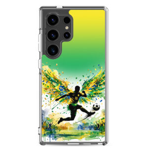 Brazil - Footballer with Wings - Clear Galaxy Case