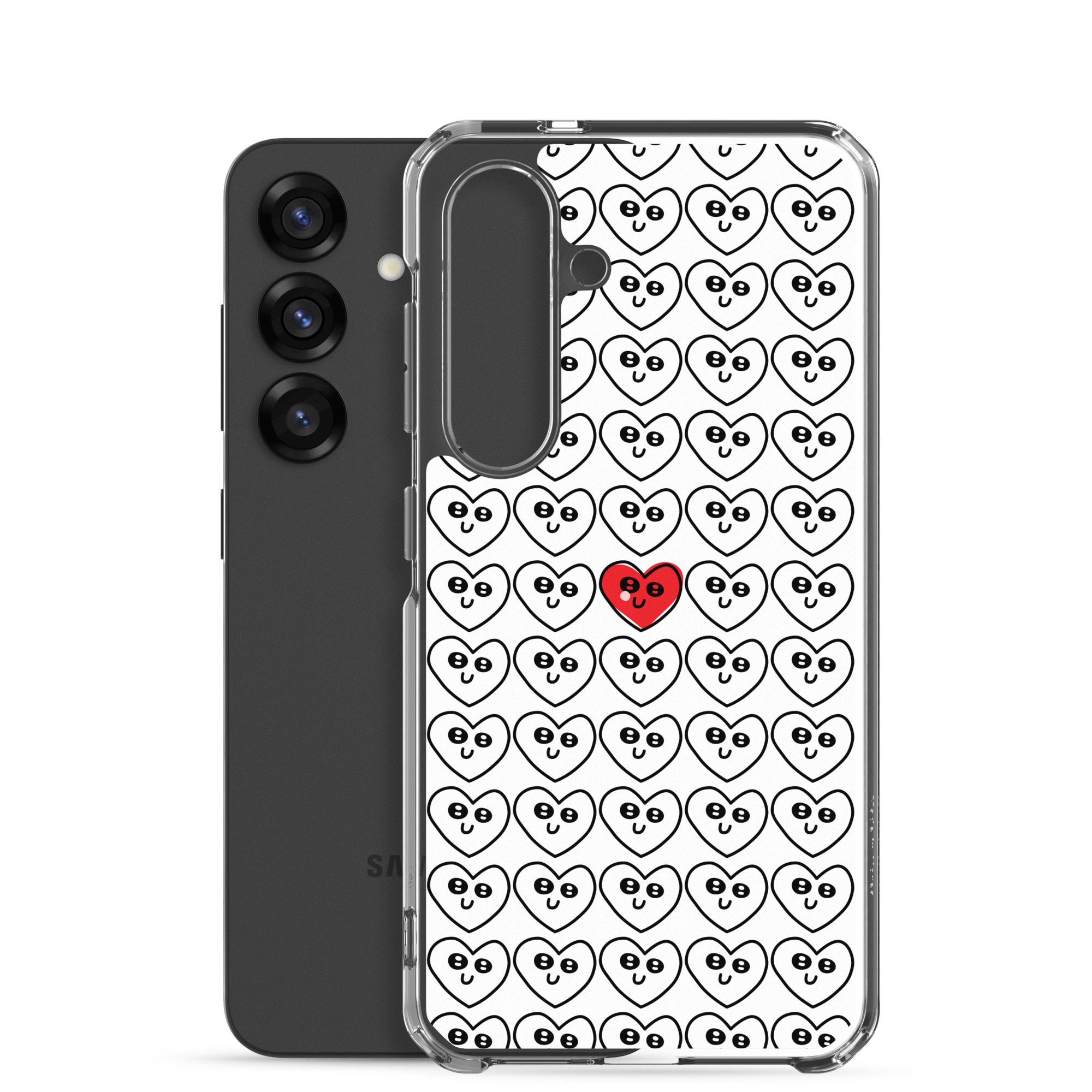 Single Red Heart - Clear Galaxy Case - Image 25