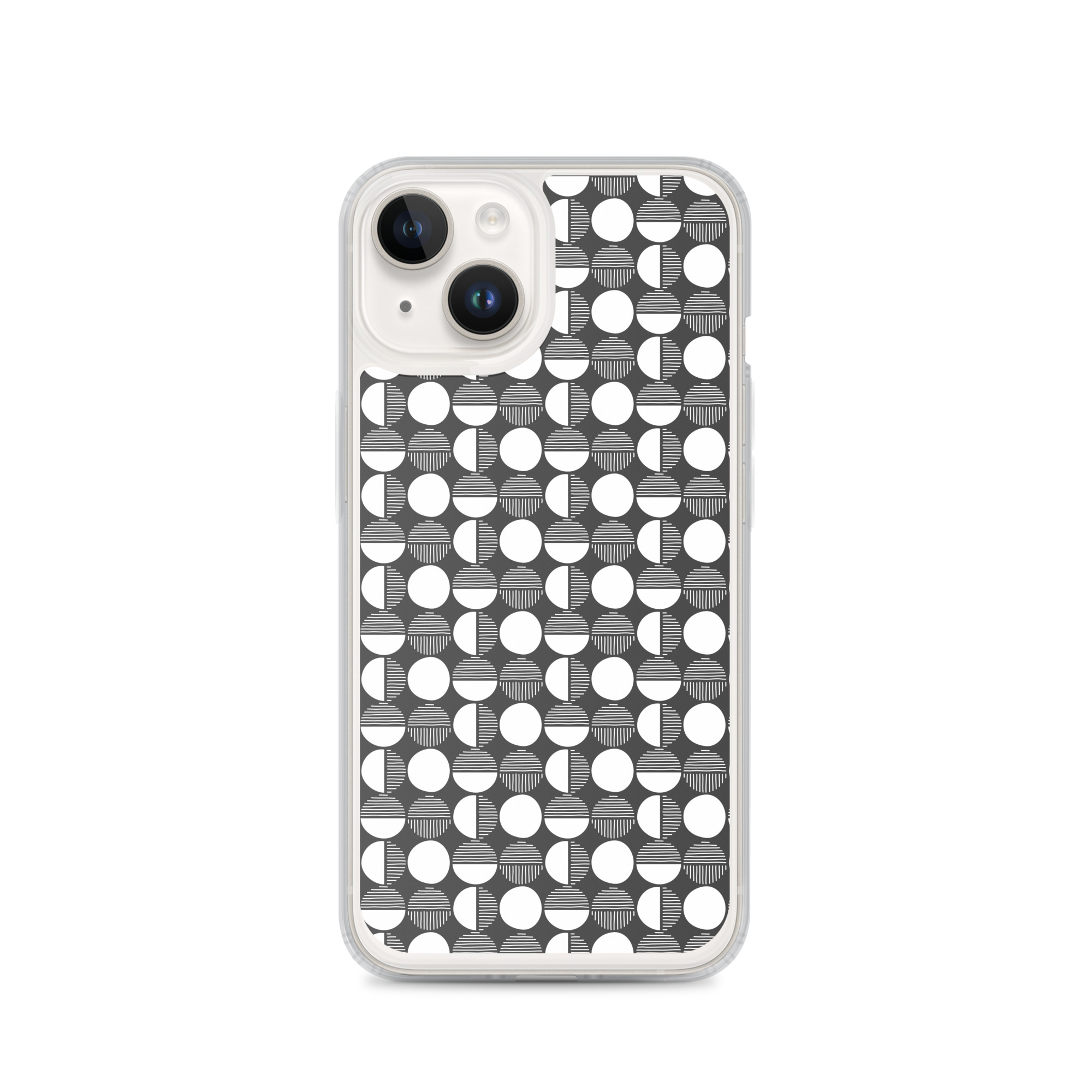 Black/White Circle - Clear iPhone Case - Image 5