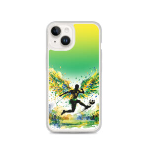 Brazil - Footballer with Wings - Clear iPhone Case - Image 5