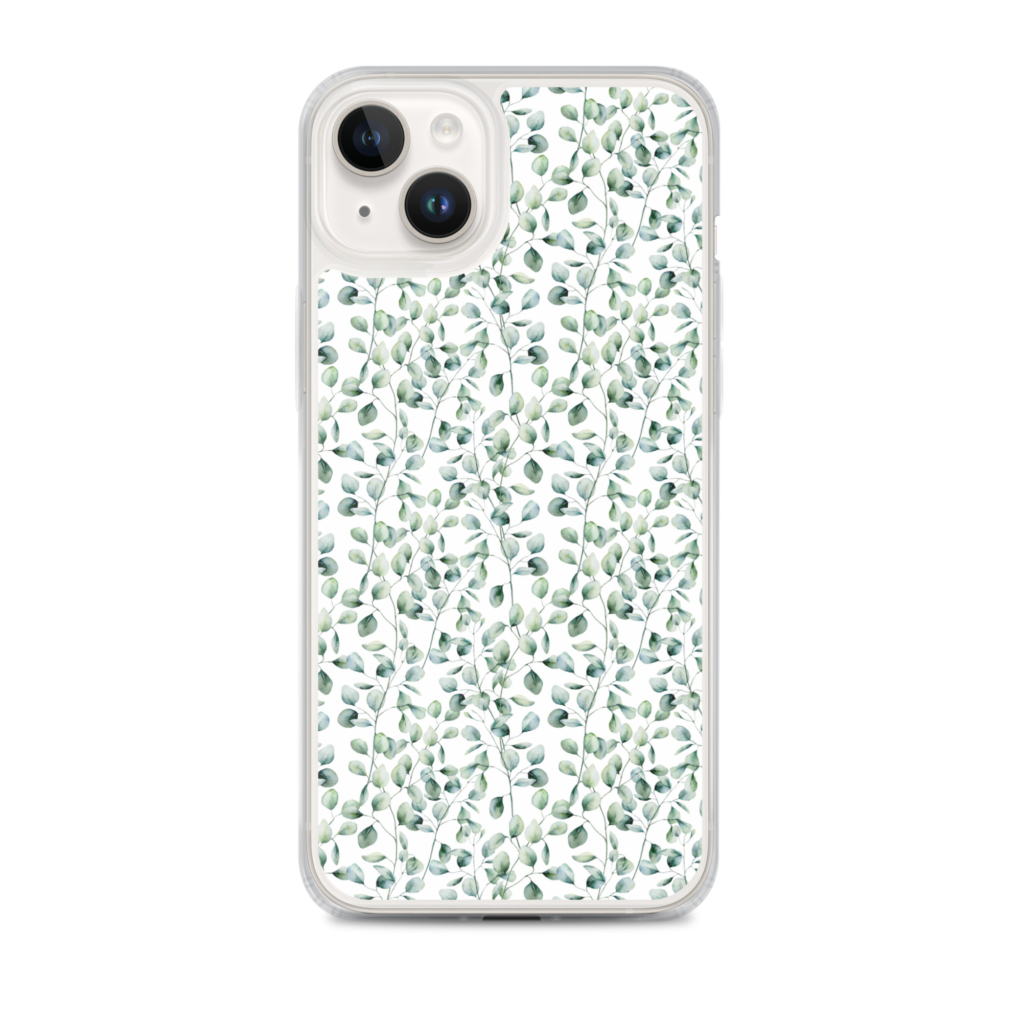 Thin Branch and Green Leaves - Clear iPhone Case - Image 2