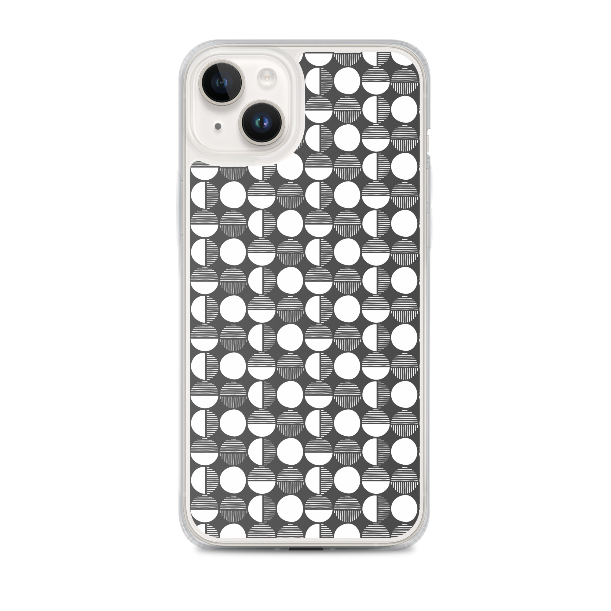 Black/White Circle - Clear iPhone Case - Image 2
