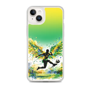 Brazil - Footballer with Wings - Clear iPhone Case - Image 2