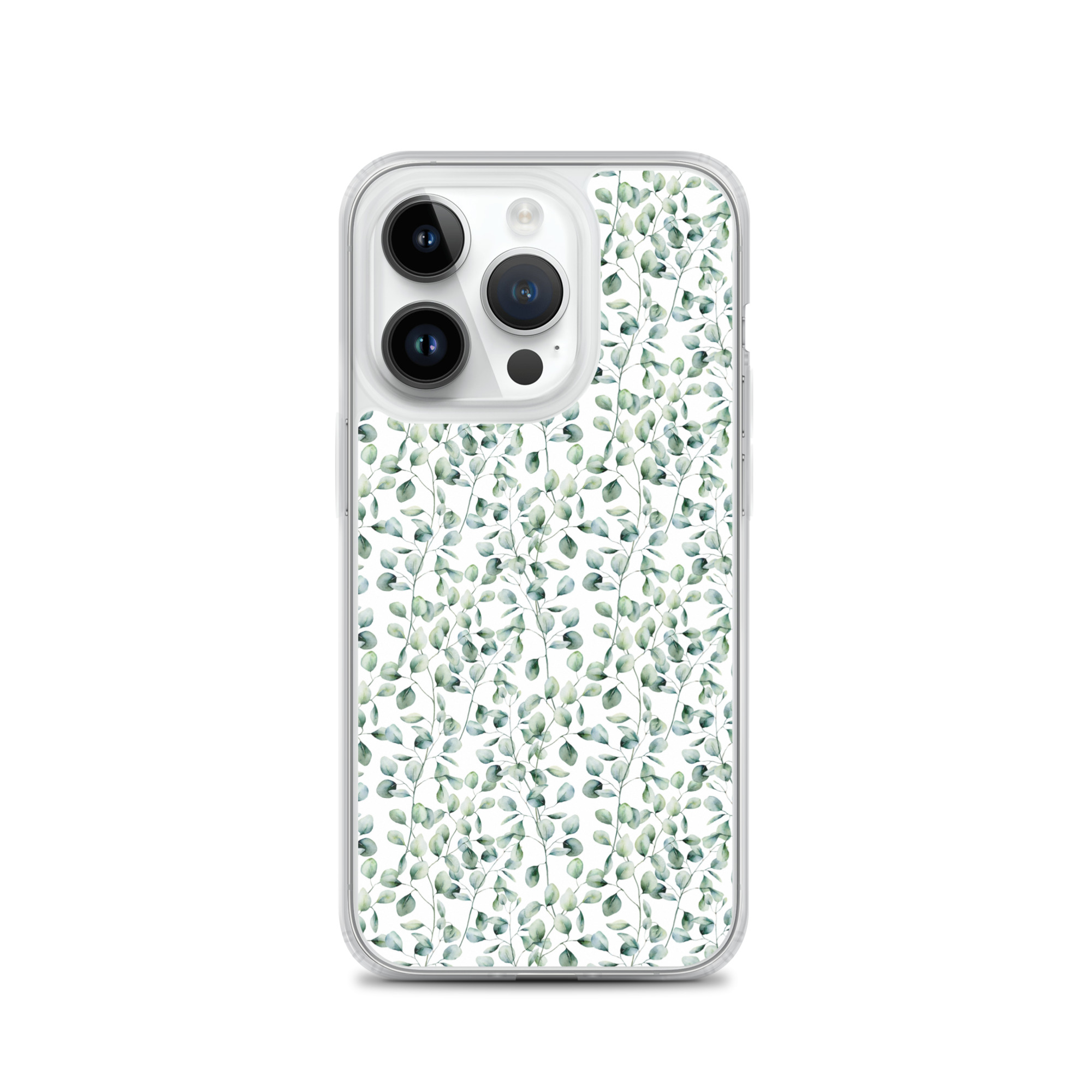 Thin Branch and Green Leaves - Clear iPhone Case - Image 4