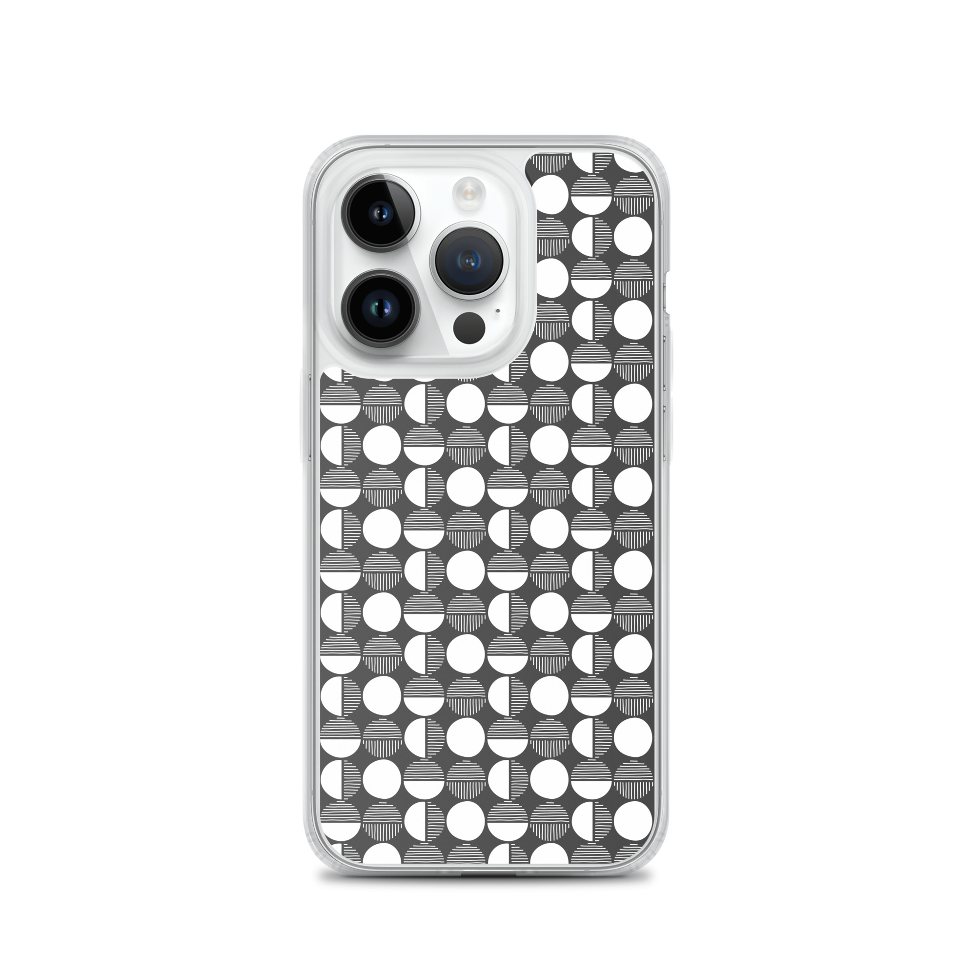 Black/White Circle - Clear iPhone Case - Image 4