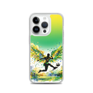 Brazil - Footballer with Wings - Clear iPhone Case - Image 4