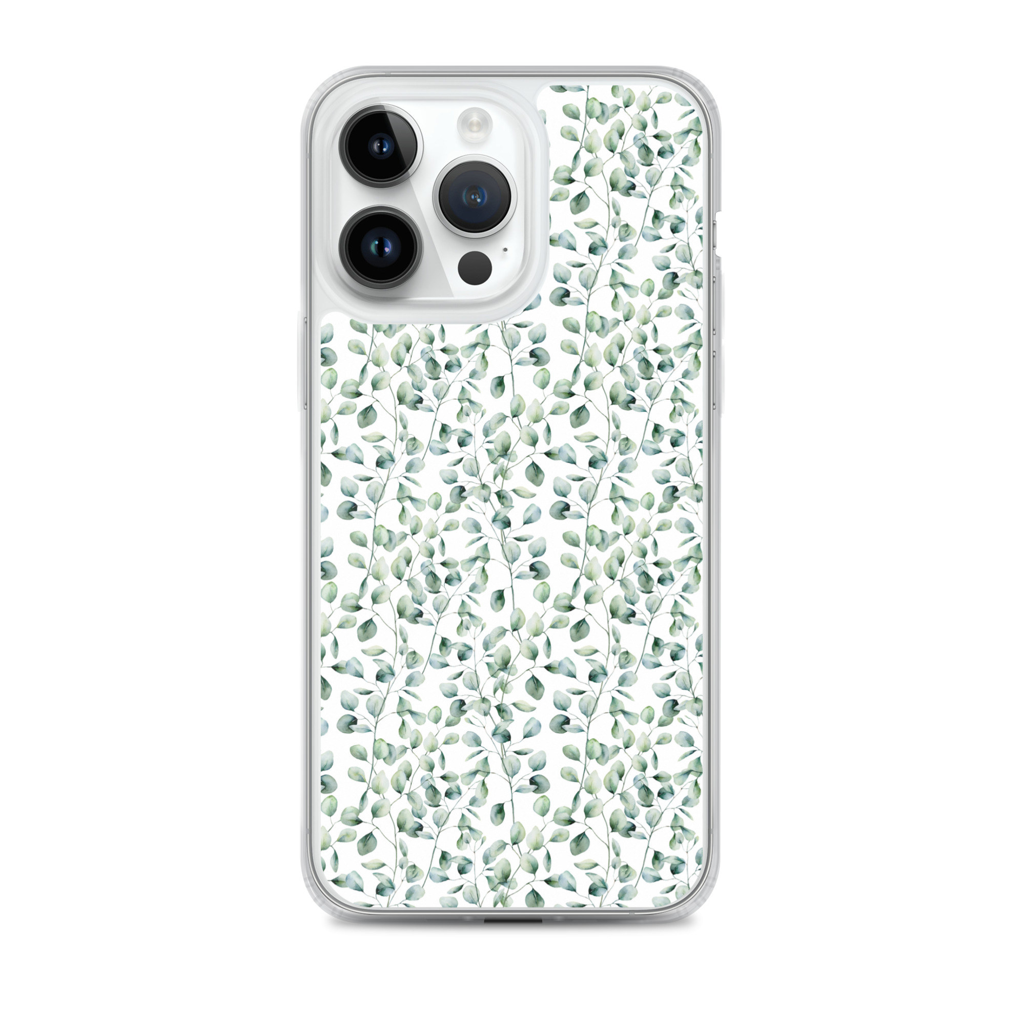 Thin Branch and Green Leaves - Clear iPhone Case - Image 3