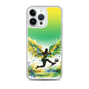 Brazil - Footballer with Wings - Clear iPhone Case - Image 3