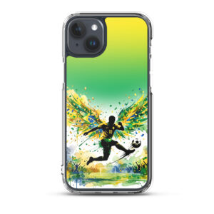 Brazil - Footballer with Wings - Clear iPhone Case - Image 6