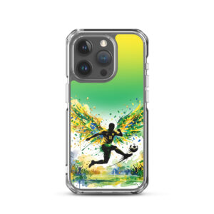 Brazil - Footballer with Wings - Clear iPhone Case - Image 8