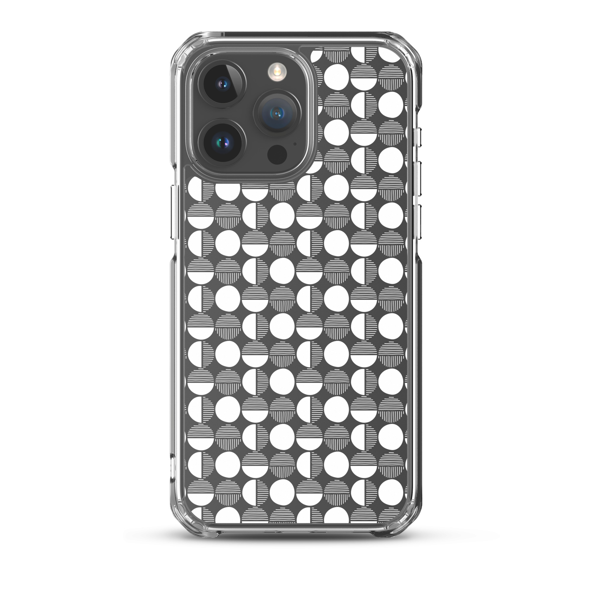 Black/White Circle - Clear iPhone Case - Image 7