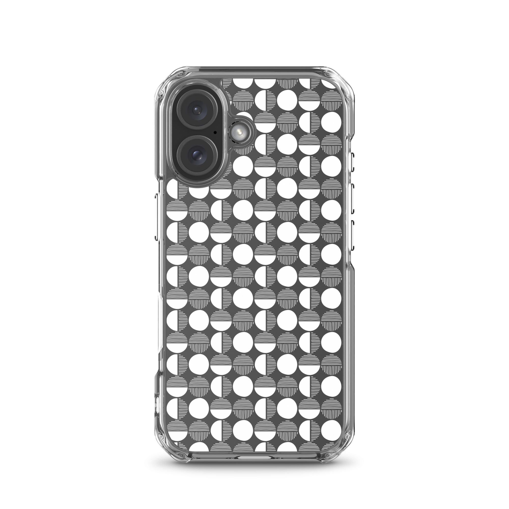 Black/White Circle - Clear iPhone Case - Image 13