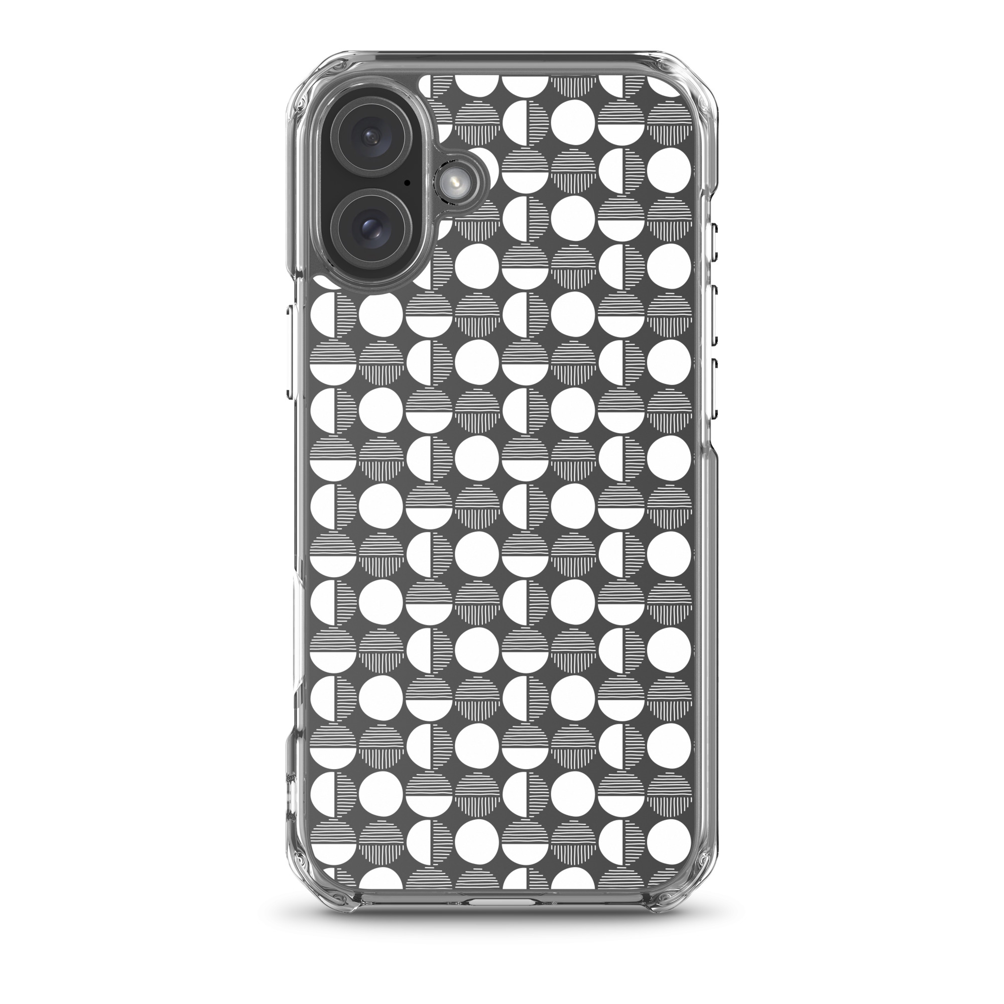 Black/White Circle - Clear iPhone Case - Image 10