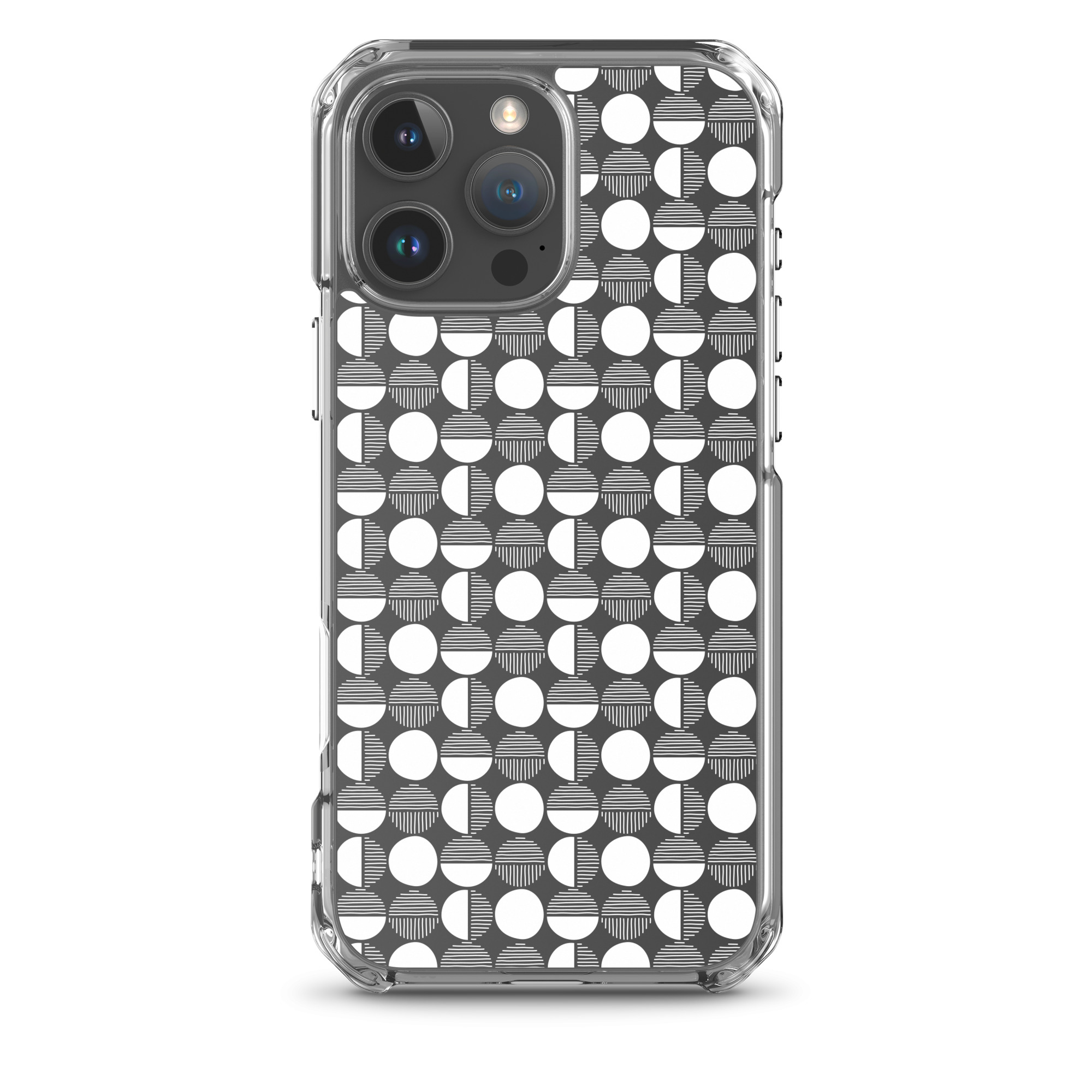 Black/White Circle - Clear iPhone Case - Image 11