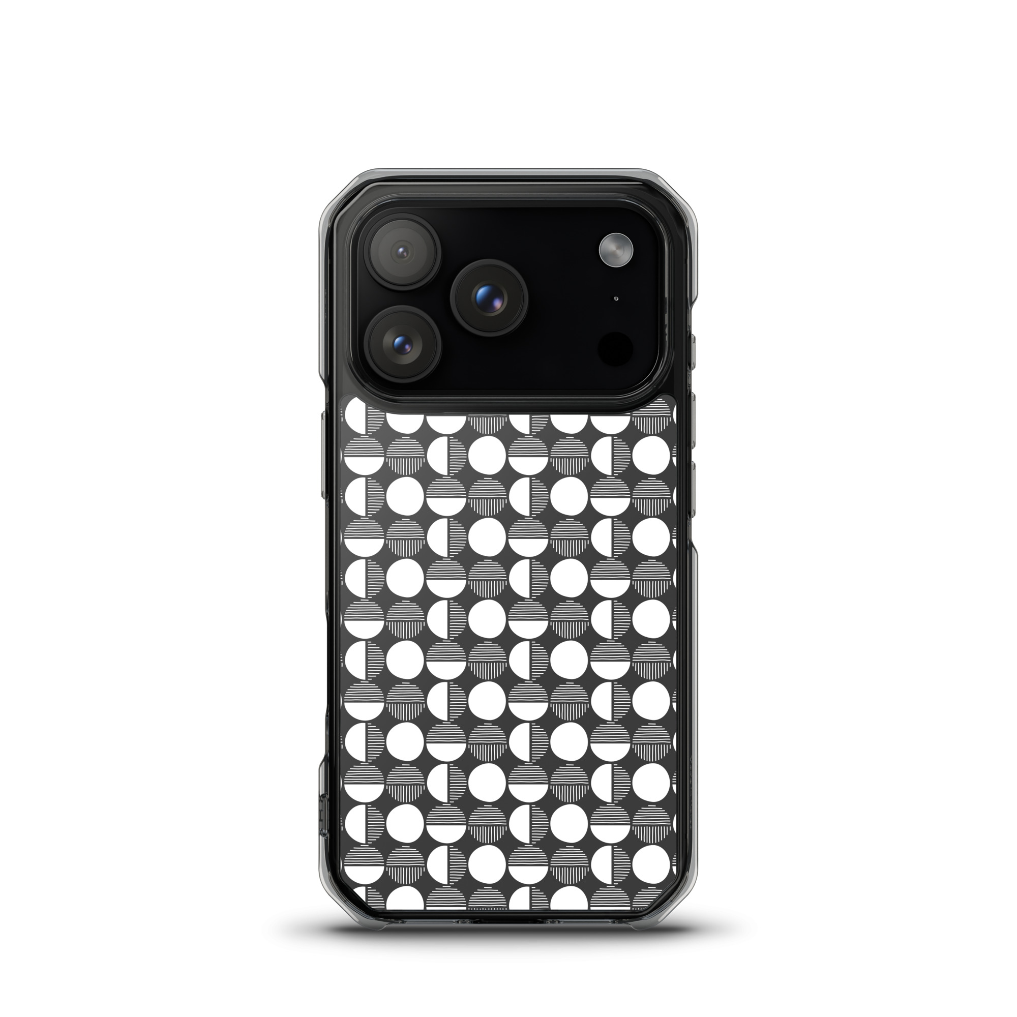 Black/White Circle - Clear iPhone Case - Image 15