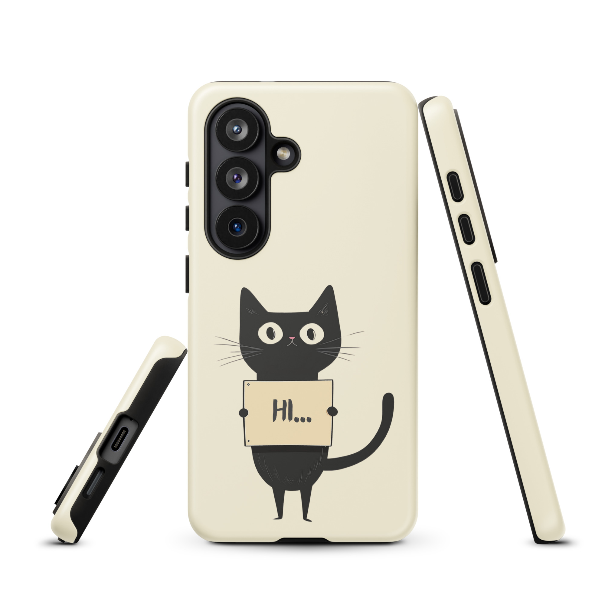 Black Cat Holding a Paper - Tough Galaxy Case - Image 22