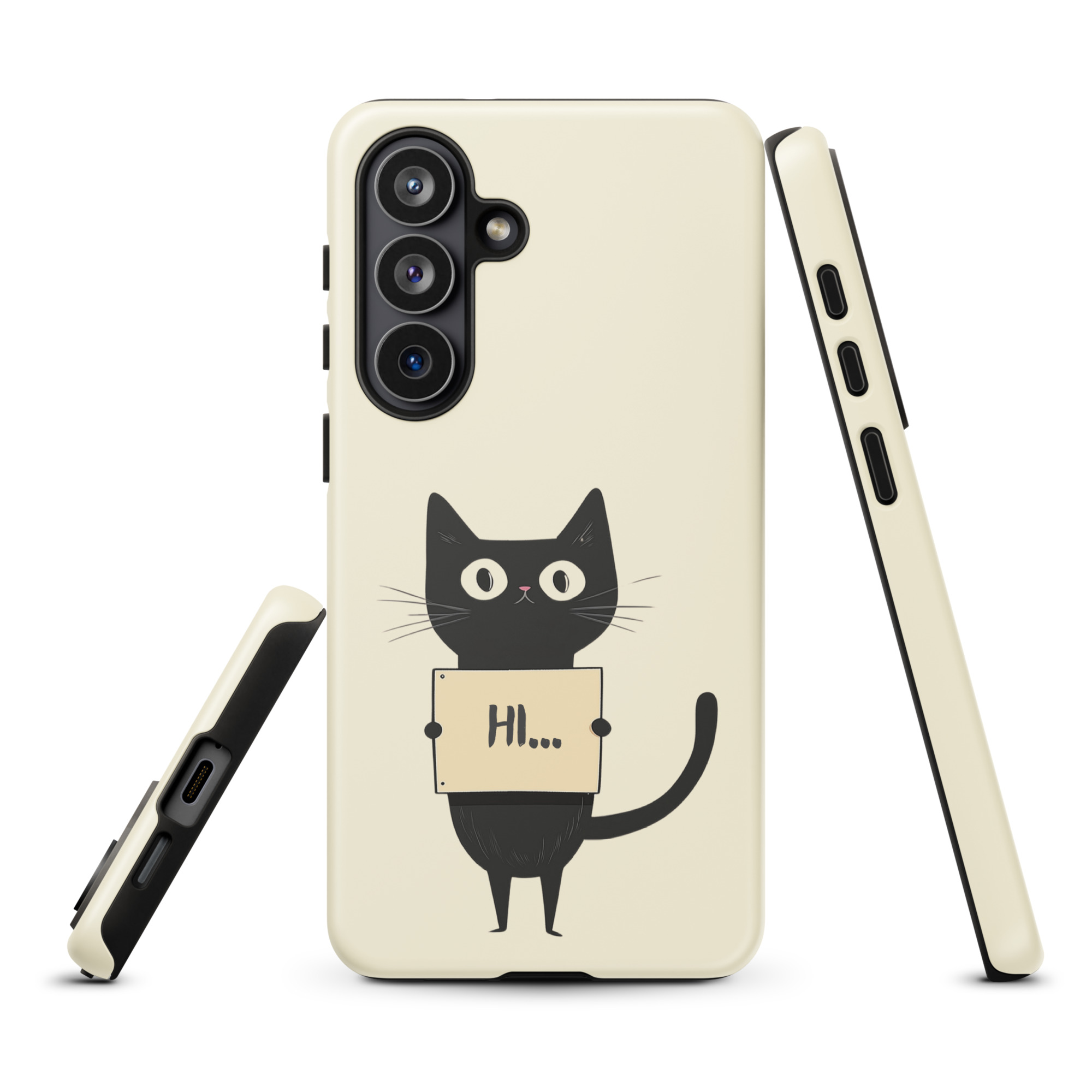 Black Cat Holding a Paper - Tough Galaxy Case - Image 23