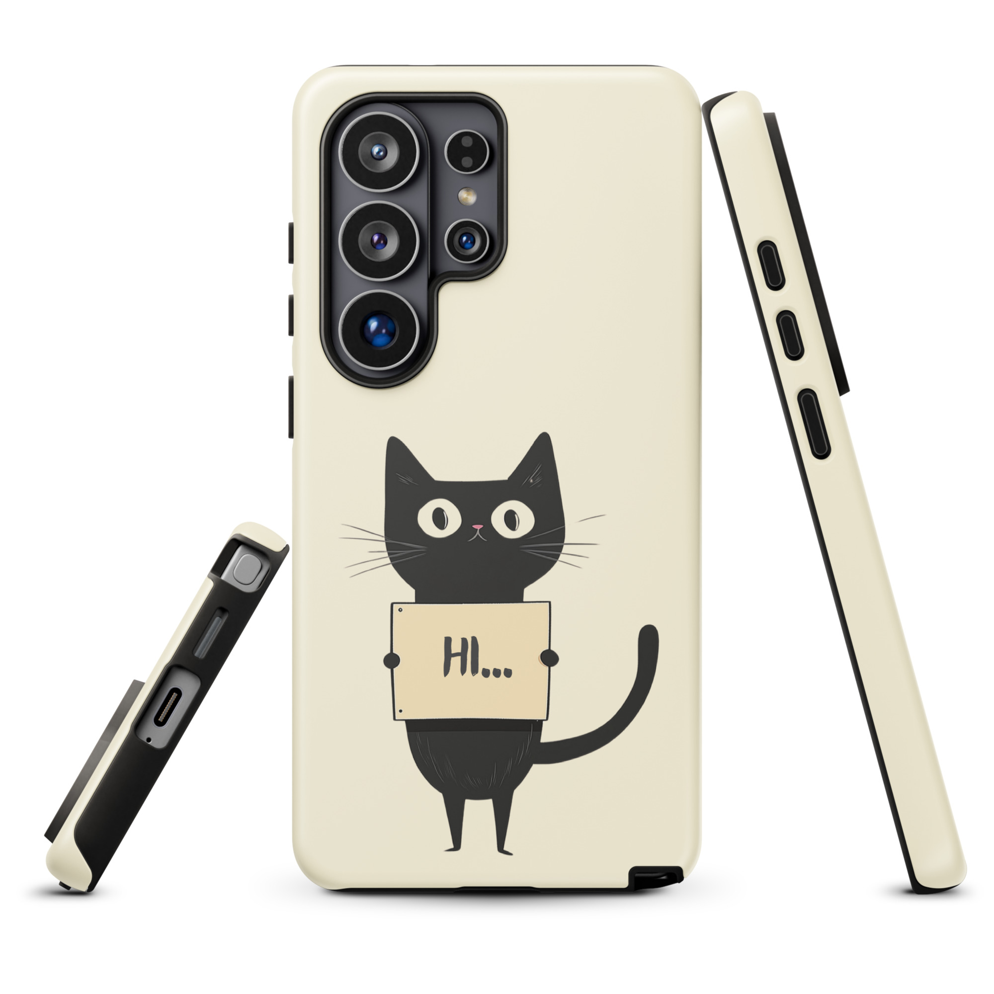 Black Cat Holding a Paper - Tough Galaxy Case - Image 21